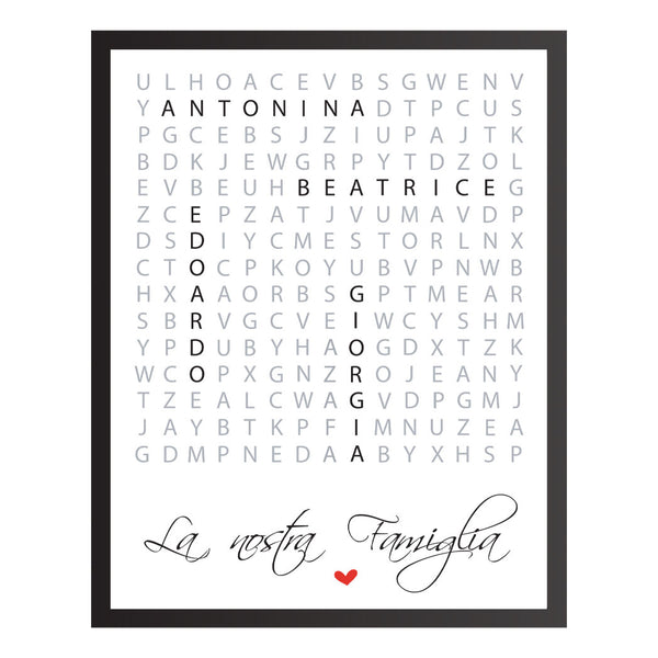 Poster CrossWord Nomi Famiglia
